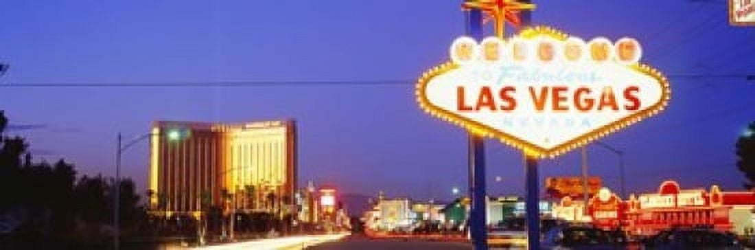 Welcome Sign Las Vegas NV Canvas Art - Panoramic Images (18 x 6)