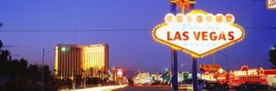 Welcome Sign Las Vegas NV Canvas Art - Panoramic Images (36 x 12)