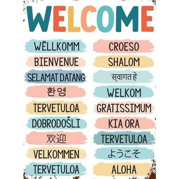 Welcome Sign, Multi-language Welcome, Printable Office Wall Art, Classroom Decor, Inclusive Welcome, Diversity Poster, Multicultural Welcome poster
