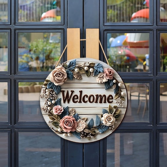 Welcome Sign for Party, Event Door Pendant Decoration, Home Decor for Wedding Birthday Holiday Celebration, Front Door Greeting Signage for Indoor Outdoor Use