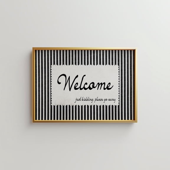 Welcome Sign Please Go Away Poster, Retro Entryway Wall Art, Unframed Paper Poster 8x10in