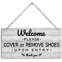Welcome Sign Please Remove Your Shoes Signs Funny Wooden Hanging Plaque The Front Door Decoration Porch Plaque Wooden Shoes Off Sign Gifts for Room Home 5X10Inch