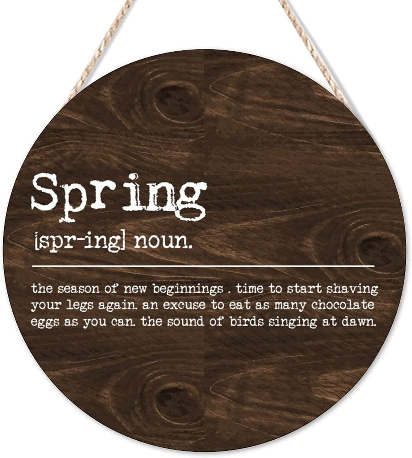 Welcome Sign Spring Definition Round Wooden Sign Vintage Word ...