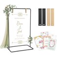 thumbnail image 1 of Welcome Sign Stand for Wedding - Adjustable Heavy Duty Easel w/Design Bundle & Leather Straps, Wedding Sign Stand for Welcome Signs, Seating Charts Display (Black), 1 of 6