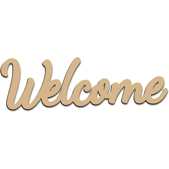 Welcome Sign Welcome Wood Cutout Wooden Wall Decor Letters Laser Cut Art Unfinished Rustic Decorative DIY