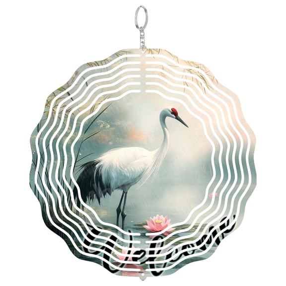 Welcome Sign Wind Spinner Metal Outdoor Decor Asian Inspired Garden Art Serene Multi-color