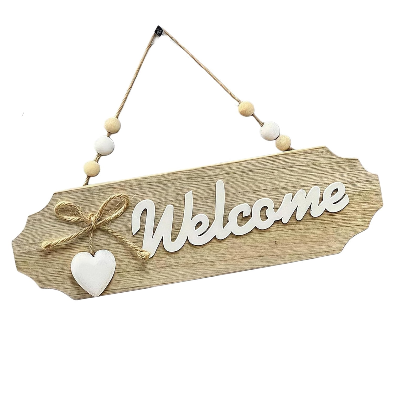 Welcome Sign Wooden Door Sign Heart Shaped Door Plaque Entryway Decor ...