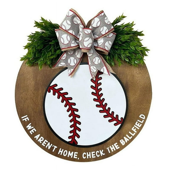 Welcome Sign for Front Door Decor Baseball Lover Farmhouse Decor Wreath Funny Welcome Front Door Wreath with Bow
