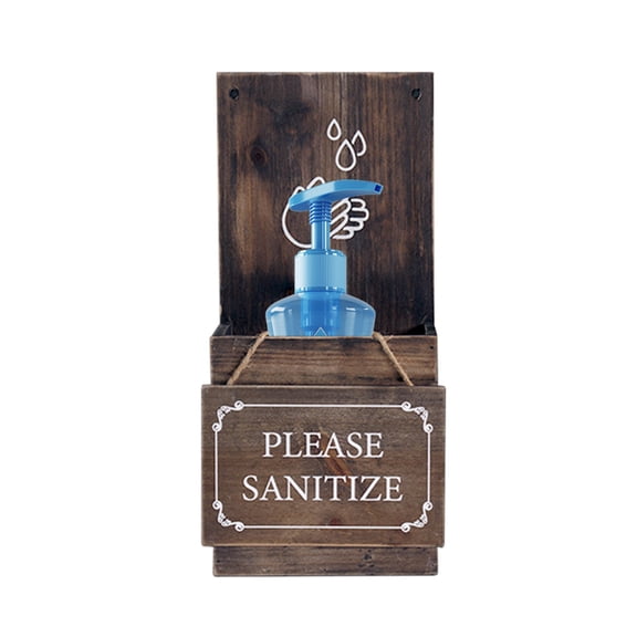Welcome Sign with Hand Sanitizer Dispenser Container Set of 2, 16-inch