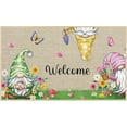 thumbnail image 1 of Welcome Spring Door Mat, Non Slip Funny Gnomes Entrance Mats Spring Summer Floral Butterfly, 30 x 17 Inch Rubber Kitchen Doormat for Holiday Seasonal Farmhouse Decoration, 1 of 6
