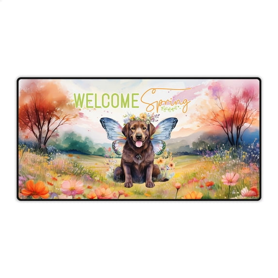 Welcome Spring Fairy Chesapeake Bay Retriever in Flower Meadow Desk Mat Full Keyboard Mouse Pad Chessie Dog Lover Large Mousepad - 13002