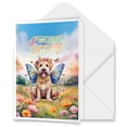 thumbnail image 1 of Welcome Spring Fairy Soft Coated Wheaten Terrier in Flower Meadow 5x7in Folded Greeting Card Wheatie Dog Lover Single Note Card with Envelope - 13002, 1 of 5