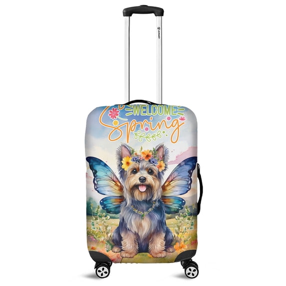 Welcome Spring Fairy Yorkshire Terrier in Flower Meadow Travel Luggage Cover Yorkie Dog Lover Gifts Suitcase Dust Protective Decor - 13002