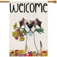 thumbnail image 1 of Welcome Spring Flower House Flag 28x40 Inch Double Sided Burlap Outside, Seasonal Floral Dog Sign Yard Farmhouse Outdoor Decor DF239-28, 1 of 5