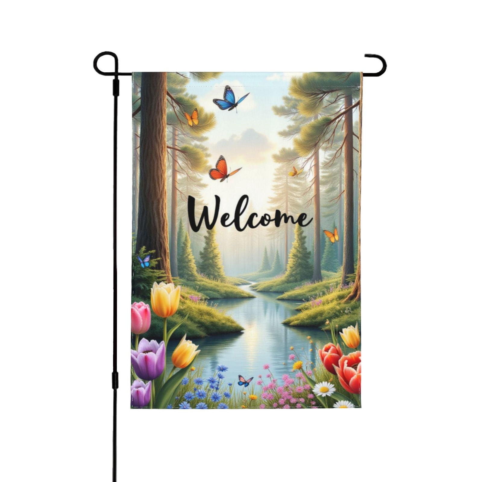 Welcome Spring Garden Flag 12x18 Inch Double Sided Outdoor Yard Flag ...