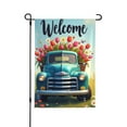 thumbnail image 1 of Welcome Spring Garden Flag 12x18 Inch Double Sided Truck Tulips Flowers Floral Design Yard Flag Outdoor Decoration, 1 of 8