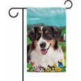 thumbnail image 1 of Welcome Spring Summer Australian Shepherd Garden Flag Dog Flowers Butterflies Farm Village Home Decor Banner for Outdoor Double Side 12.5X18 Inch, 1 of 6