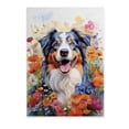 thumbnail image 1 of Welcome Spring Summer Australian Shepherd Portrait Flower Blue Sky Vertical Matte Canvas Poster Aussie Dog Lover Gifts Wall Art Home Decor - 12001, 1 of 5