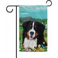 thumbnail image 1 of Welcome Spring Summer Bernese Garden Flag Dog Flowers Butterflies Farm Village Home Decor Banner for Outside Double Side 12.5X18 Inch, 1 of 6