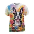 thumbnail image 1 of Welcome Spring Summer Boston Terrier Portrait Flower Blue Sky All Over Print 3D Shirt Unisex Merch Gentleman Dog Lover Gifts - 12001, 1 of 6