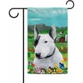 thumbnail image 1 of Welcome Spring Summer Bull Terrier Garden Flag Dog Flowers Butterflies Farm Village Home Decor Banner for Outdoor Double Side 12.5X18 Inch, 1 of 6