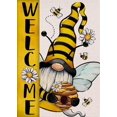 thumbnail image 1 of Welcome Spring Summer Bumble Bee Gnome Decorative Garden Flag, Honeycomb Daisy Flower Spring Yard Outside Decorations, Burlap Farmhouse Outdoor Small Home Decor Double Sided 12.5x18, 1 of 6