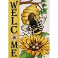 thumbnail image 1 of Welcome Spring Summer Bumble Bee Sunflower Decorative Garden Flag, Flower Honeycomb Yard Outside Decorations, Buffalo Plaid Bow Burlap Farmhouse Outdoor Small Home Decor Double Sided 12.5x18, 1 of 6