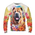 thumbnail image 1 of Welcome Spring Summer Chinese Shar-Pei Portrait Flower Blue Sky All Over Print 3D Sweatshirt Unisex Merch Dog Lover - 12001, 1 of 6