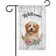 thumbnail image 1 of Welcome Spring Summer Flowers Beautiful Happy Reddish Havanese Dog Decor Garden Flag Lovely Floral Seasonal Home Decor Banner for Outside Double Side 12.5X18 Inch, 1 of 6