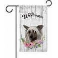 thumbnail image 1 of Welcome Spring Summer Flowers Chinese Crested Decorative Garden Flag Dog Floral Seasonal Home Decor Banner for Outside 12.5X18 Inch Double Sided Style 2, 1 of 5