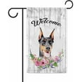 thumbnail image 1 of Welcome Spring Summer Flowers Doberman Decorative Garden Flag Dog Floral Seasonal Home Decor Banner for Outside 12.5X18 Inch Double Sided, 1 of 6