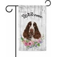 thumbnail image 1 of Welcome Spring Summer Flowers English Springer Spaniel Decorative Garden Flag Dog Floral Seasonal Home Decor Banner for Outside 12.5X18 Inch Double Sided, 1 of 5