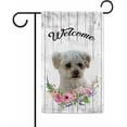 thumbnail image 1 of Welcome Spring Summer Flowers Maltese Poodle Decorative Garden Flag Dog Floral Seasonal Home Decor Banner for Outside 12.5X18 Inch Double Sided, 1 of 6