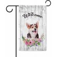 thumbnail image 1 of Welcome Spring Summer Flowers Welsh Corgi Pembroke Decor Garden Flag Lovely Floral Seasonal Home Decor Banner for Outside Double Side 12.5X18 Inch, 1 of 5