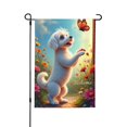 thumbnail image 1 of Welcome Spring Summer Garden Flag Cute Dog With Butterfly Double Sided 12x18 Inch Outdoor Yard House Flag Decoration, 1 of 8