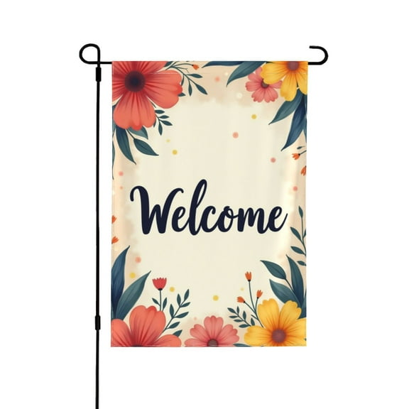 Welcome Spring Summer Garden Flag Floral Double Sided Yard Flag 12x18 Inch Outdoor House Decor