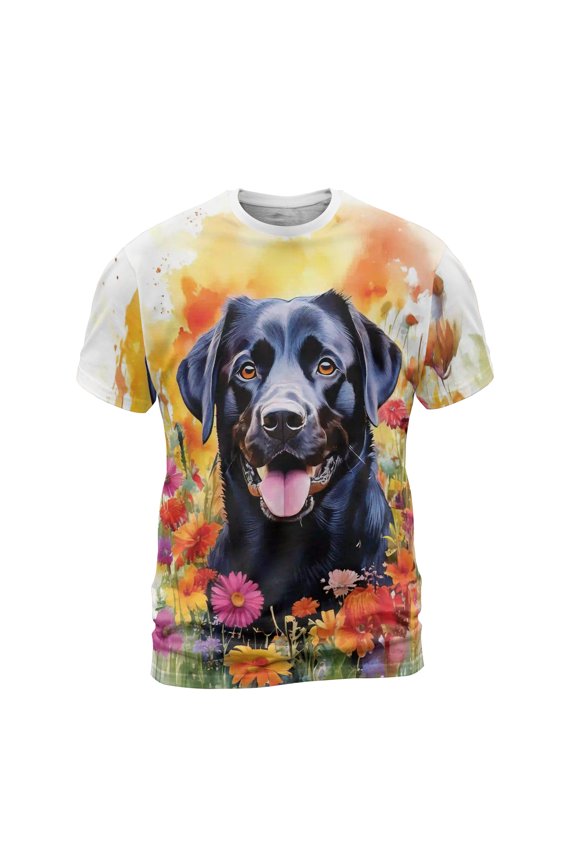 Welcome Spring Summer Labrador Retriever Portrait Flower Blue Sky All Over Print 3D Shirt Unisex Merch Lab Dog Lover Gifts - 12001