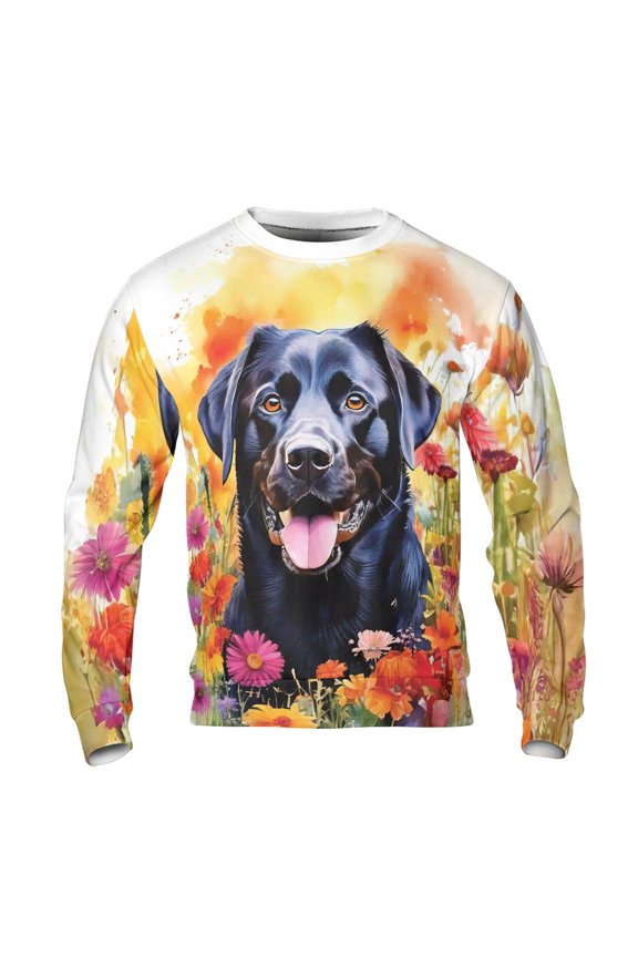 Welcome Spring Summer Labrador Retriever Portrait Flower Blue Sky All Over Print 3D Sweatshirt Unisex Merch Lab Dog Lover Gifts - 12001