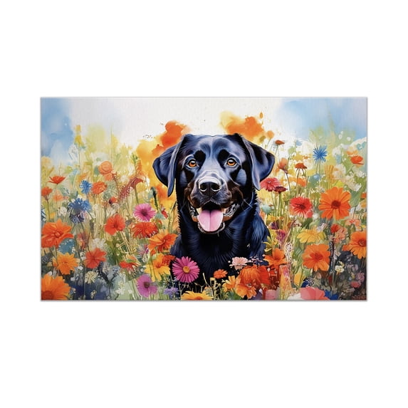 Welcome Spring Summer Labrador Retriever Portrait Flower Blue Sky Doormat Lab Dog Lover Gifts Indoor Outdoor Welcome Mat - 12001