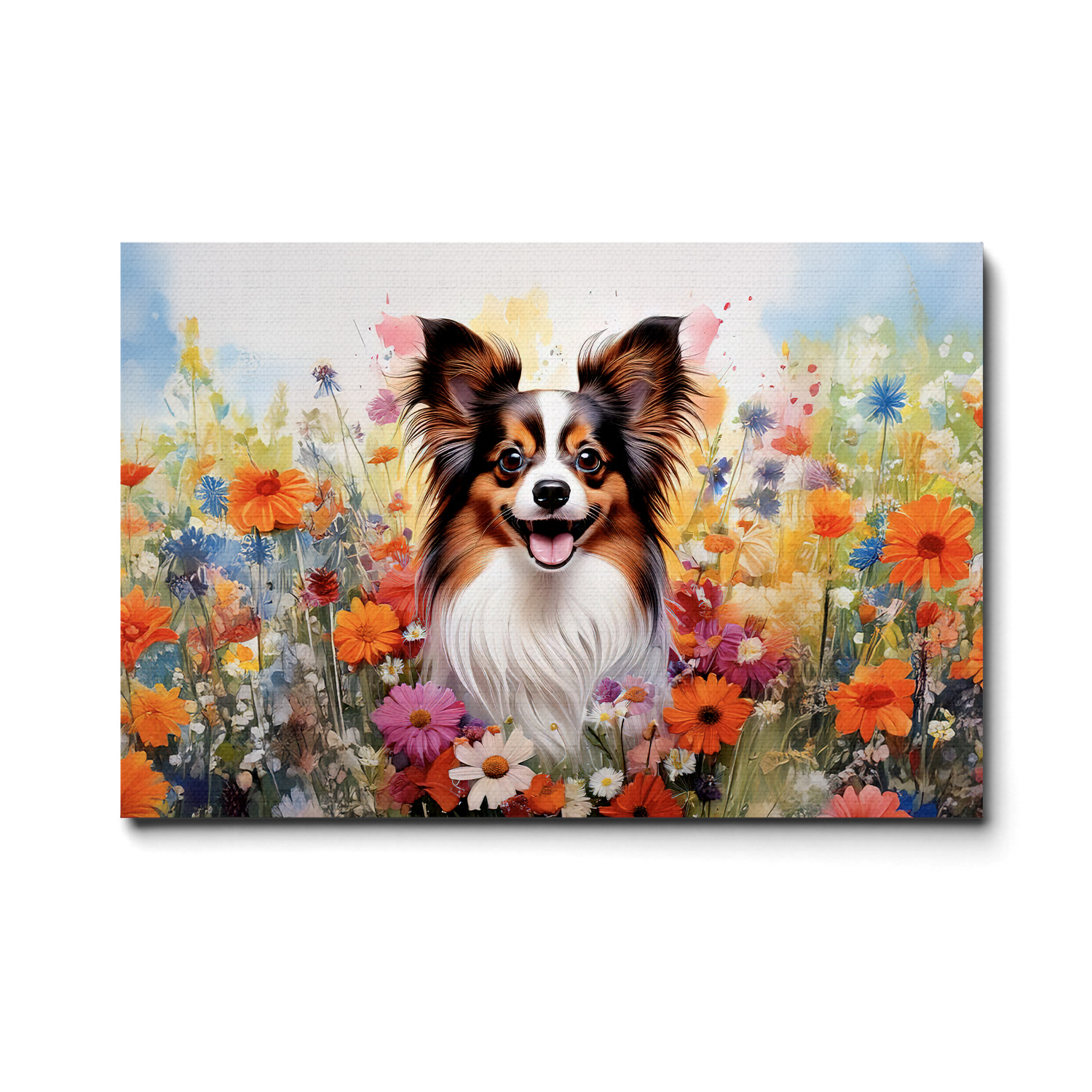 Welcome Spring Summer Papillon Portrait Flower Blue Sky Horizontal ...