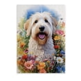 thumbnail image 1 of Welcome Spring Summer Soft Coated Wheaten Terrier Portrait Flower Blue Sky Vertical Matte Canvas Poster Wheatie Dog Lover Wall Art Home Decor - 12001, 1 of 5