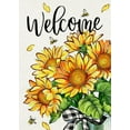 thumbnail image 1 of Welcome Spring Summer Sunflower Decorative Garden Flag, Floral Flower Petal Mason Jar Bee Yard Outside Decorations, Fall Autumn Seasonal Outdoor Small Home Decor Double Sided 12.5 x 18, 1 of 1