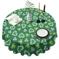 thumbnail image 1 of Welcome St.Patrick's Day Clovers Leaf Round Table Cloth,Wrinkle Free Table Cover with Polyester,Waterproof Reusable Tableclothes for Easter Birthday Picnic Wedding (Round,60x60inch), 1 of 6