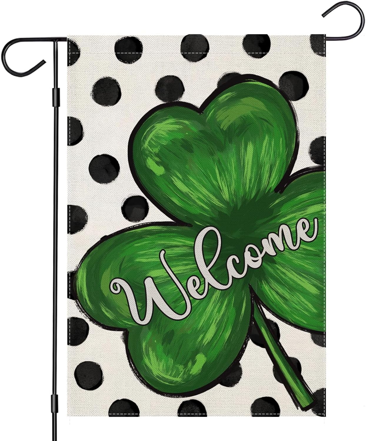 St. Patrick's Day Gartenflagge – Doppelseitig 30,5x45,7 Cm, Wetterfest Mit Kleeblatt-Design
