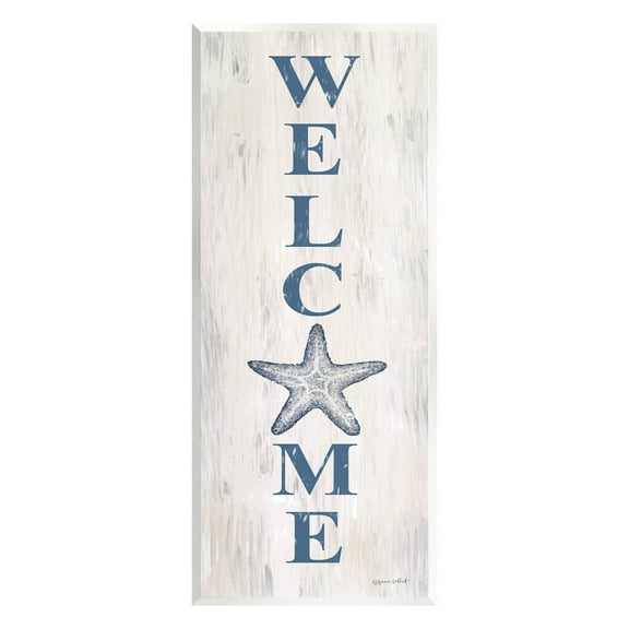 Welcome Starfish Phrase Sign Coastal Graphic Art Unframed Art Print Wall Art