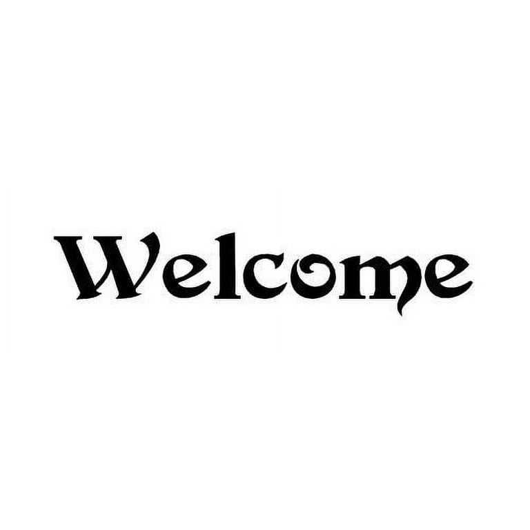 Welcome Stencil by StudioR12 Shangri La Style Word Art - Small 12 x 4-inch  Reusable Mylar Template Painting, Chalk, Mixed Media Use for Journaling