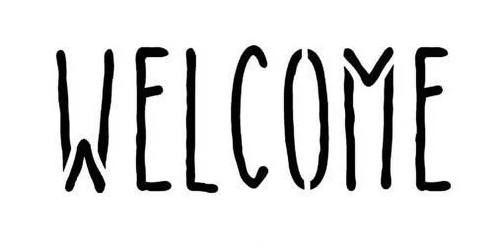 Welcome Stencil by StudioR12 Skinny Handwritten Word Art - Small 11 x  5-inch Reusable Mylar Template Painting, Chalk, Mixed Media Use for  Journaling, DIY Home Decor- STCL1197_3 