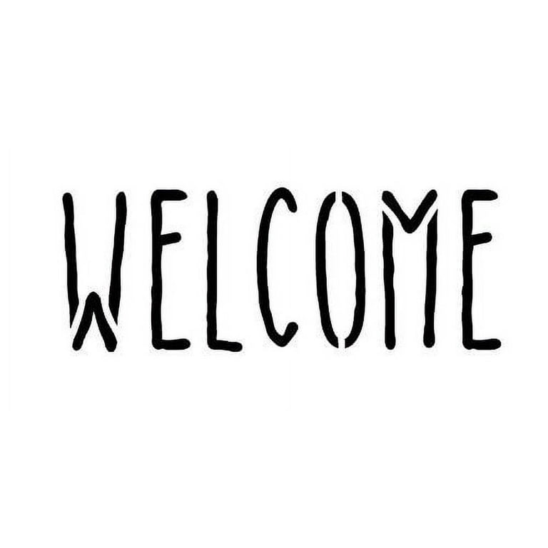 Welcome Stencil by StudioR12 Skinny Handwritten Word Art - Small 11 x  5-inch Reusable Mylar Template Painting, Chalk, Mixed Media Use for  Journaling
