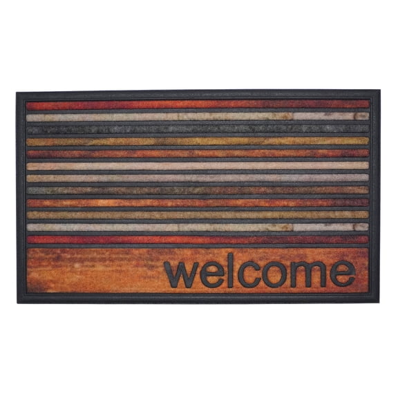 Welcome Stripes Doormat 18" x 30"