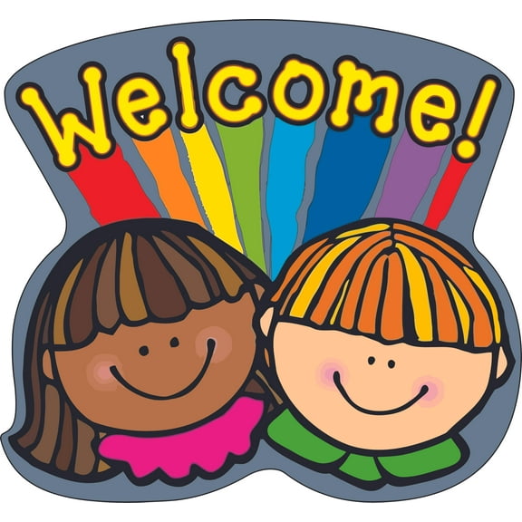 Welcome Students School Boy School Girl Classroom Decor Decoration and Design Decals on Walls - Smile Creative Teacher Artwork Stickers Sticker Back to School Ideas Teachers Schools Size (15x30 inch)